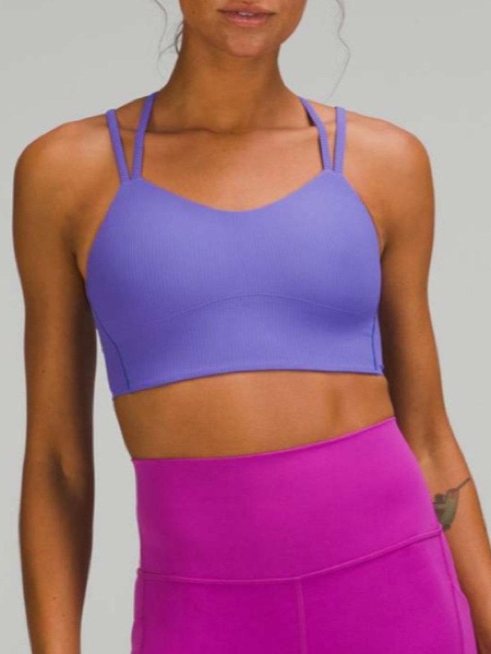 Lululemon Like A Cloud Ribbed Longline Sports Bra B/C Cup Charged Indigo 6